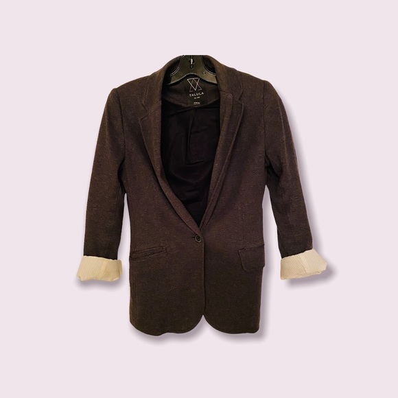 Aritzia Jackets & Blazers - Talula Grey Boyfriend Blazer with Striped Cuffs